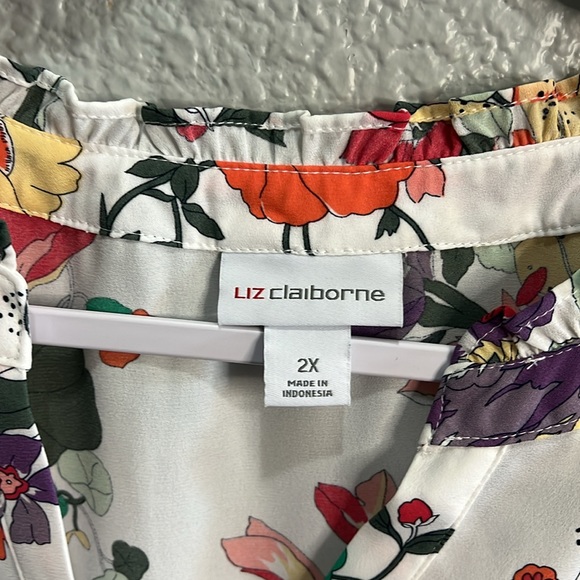 Liz Claiborne floral Blouse size 2X NWOT - Picture 3 of 6
